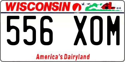 WI license plate 556XOM