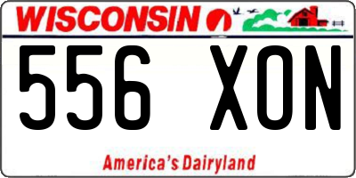 WI license plate 556XON