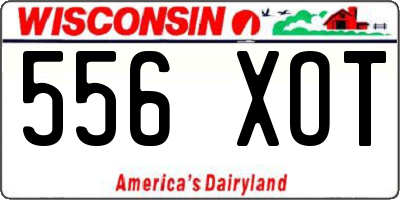 WI license plate 556XOT