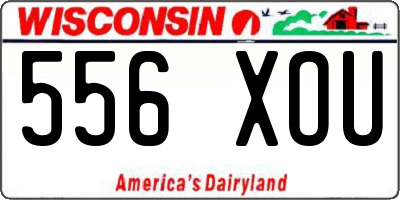 WI license plate 556XOU