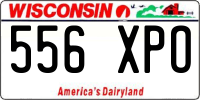 WI license plate 556XPO