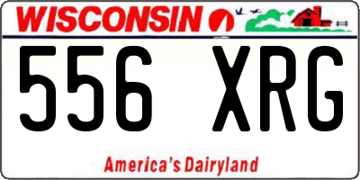 WI license plate 556XRG