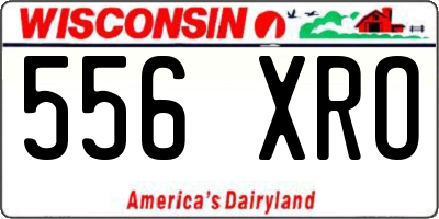WI license plate 556XRO