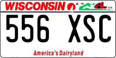 WI license plate 556XSC