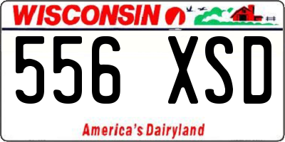 WI license plate 556XSD