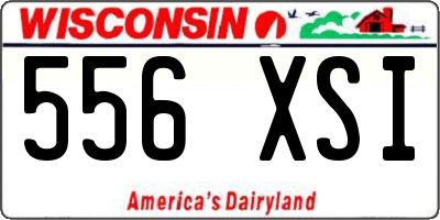 WI license plate 556XSI
