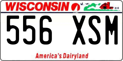 WI license plate 556XSM