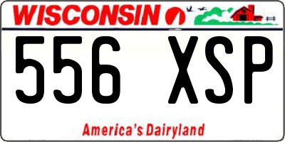 WI license plate 556XSP