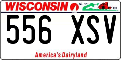 WI license plate 556XSV