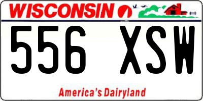 WI license plate 556XSW