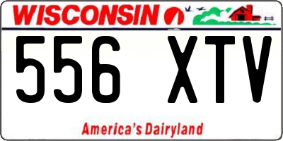 WI license plate 556XTV