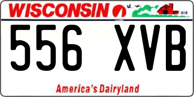 WI license plate 556XVB
