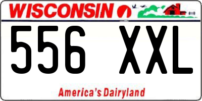 WI license plate 556XXL