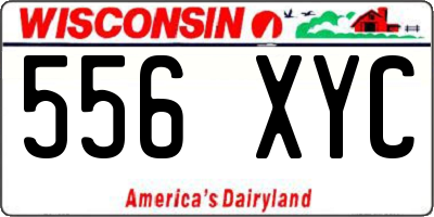 WI license plate 556XYC