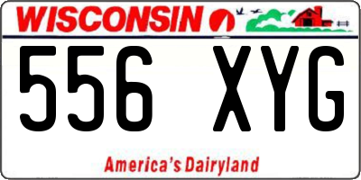 WI license plate 556XYG