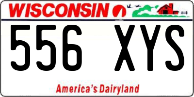WI license plate 556XYS