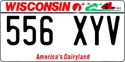 WI license plate 556XYV