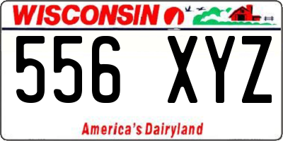 WI license plate 556XYZ