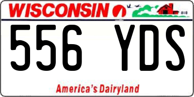 WI license plate 556YDS