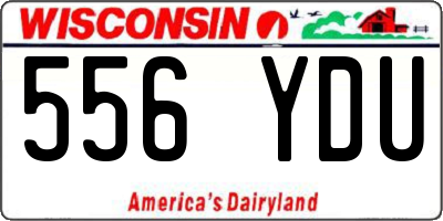 WI license plate 556YDU