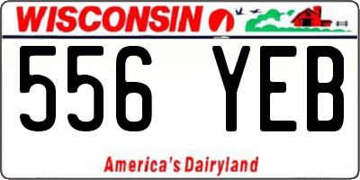 WI license plate 556YEB