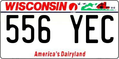 WI license plate 556YEC
