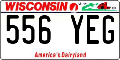 WI license plate 556YEG