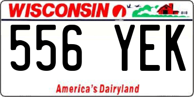 WI license plate 556YEK