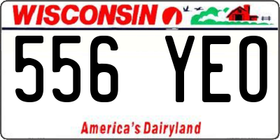 WI license plate 556YEO