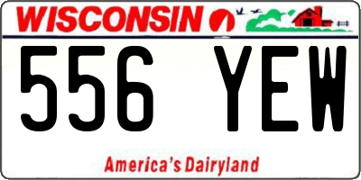 WI license plate 556YEW