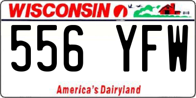 WI license plate 556YFW
