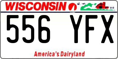 WI license plate 556YFX