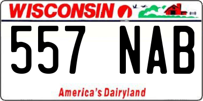 WI license plate 557NAB