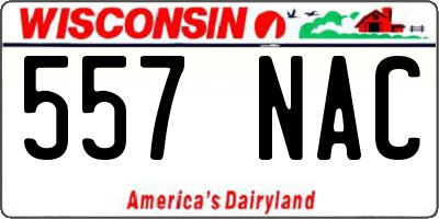 WI license plate 557NAC
