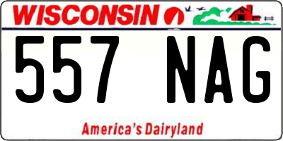 WI license plate 557NAG