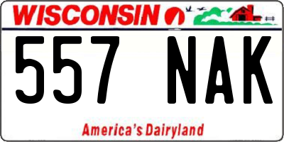 WI license plate 557NAK