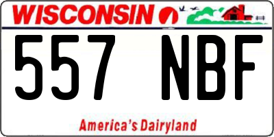 WI license plate 557NBF