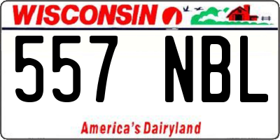 WI license plate 557NBL