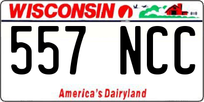 WI license plate 557NCC