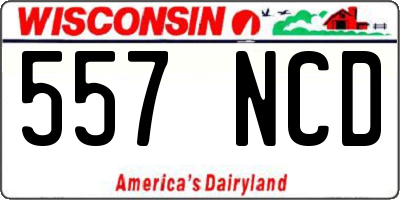 WI license plate 557NCD