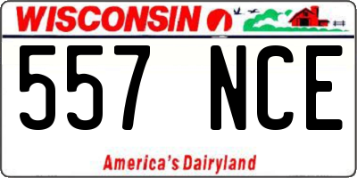 WI license plate 557NCE