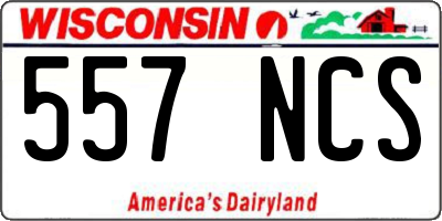 WI license plate 557NCS