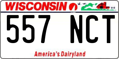 WI license plate 557NCT