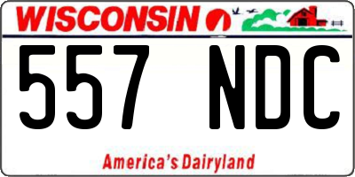 WI license plate 557NDC