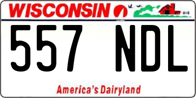 WI license plate 557NDL