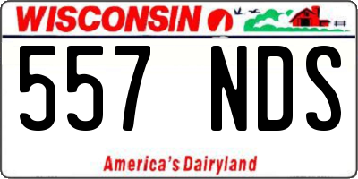 WI license plate 557NDS
