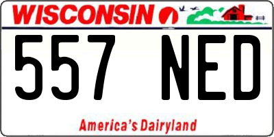 WI license plate 557NED