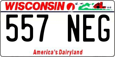 WI license plate 557NEG