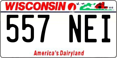 WI license plate 557NEI