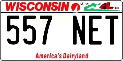 WI license plate 557NET